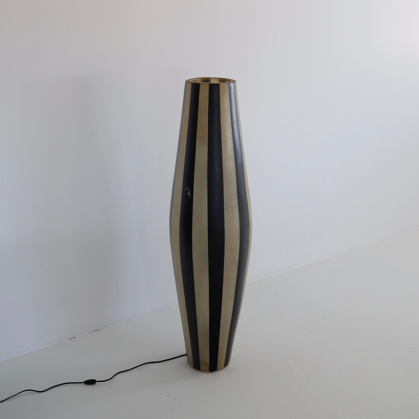 Vintage Striped Planter / Lamp #2