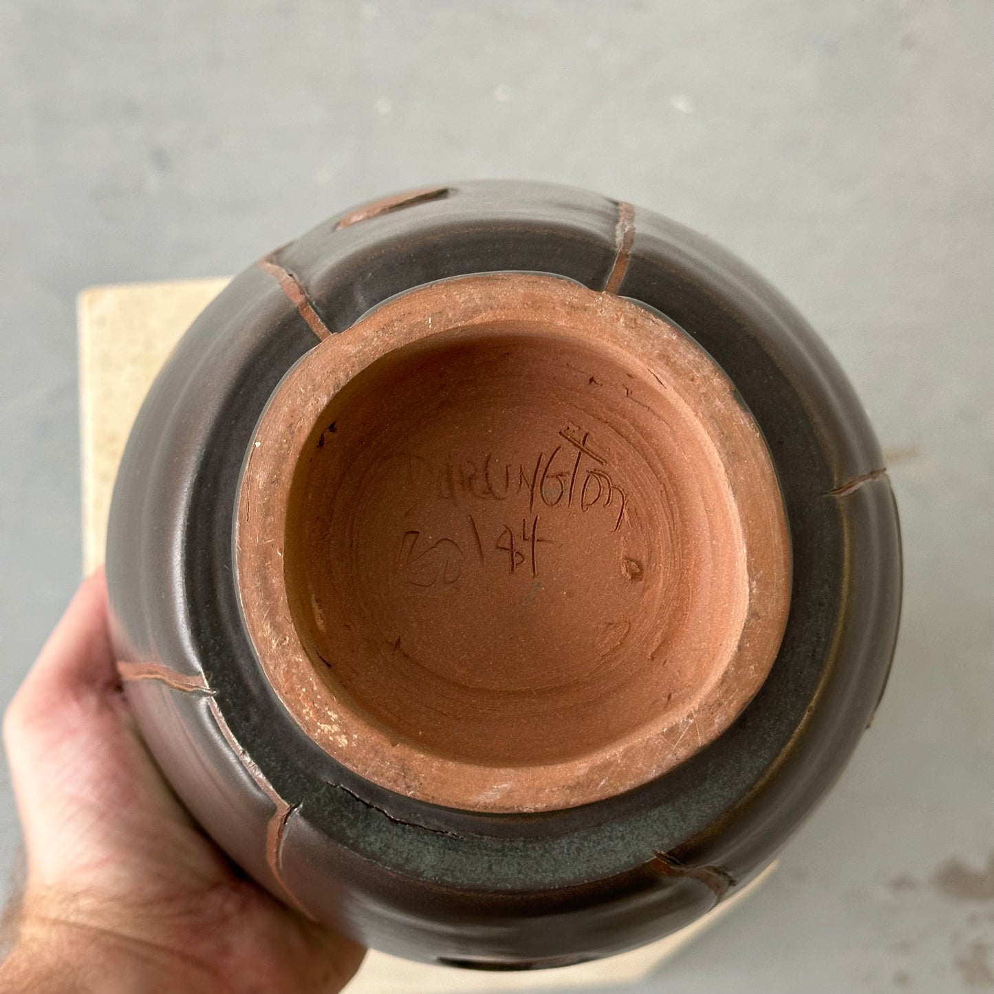 1980s Signed Vessel With Lid