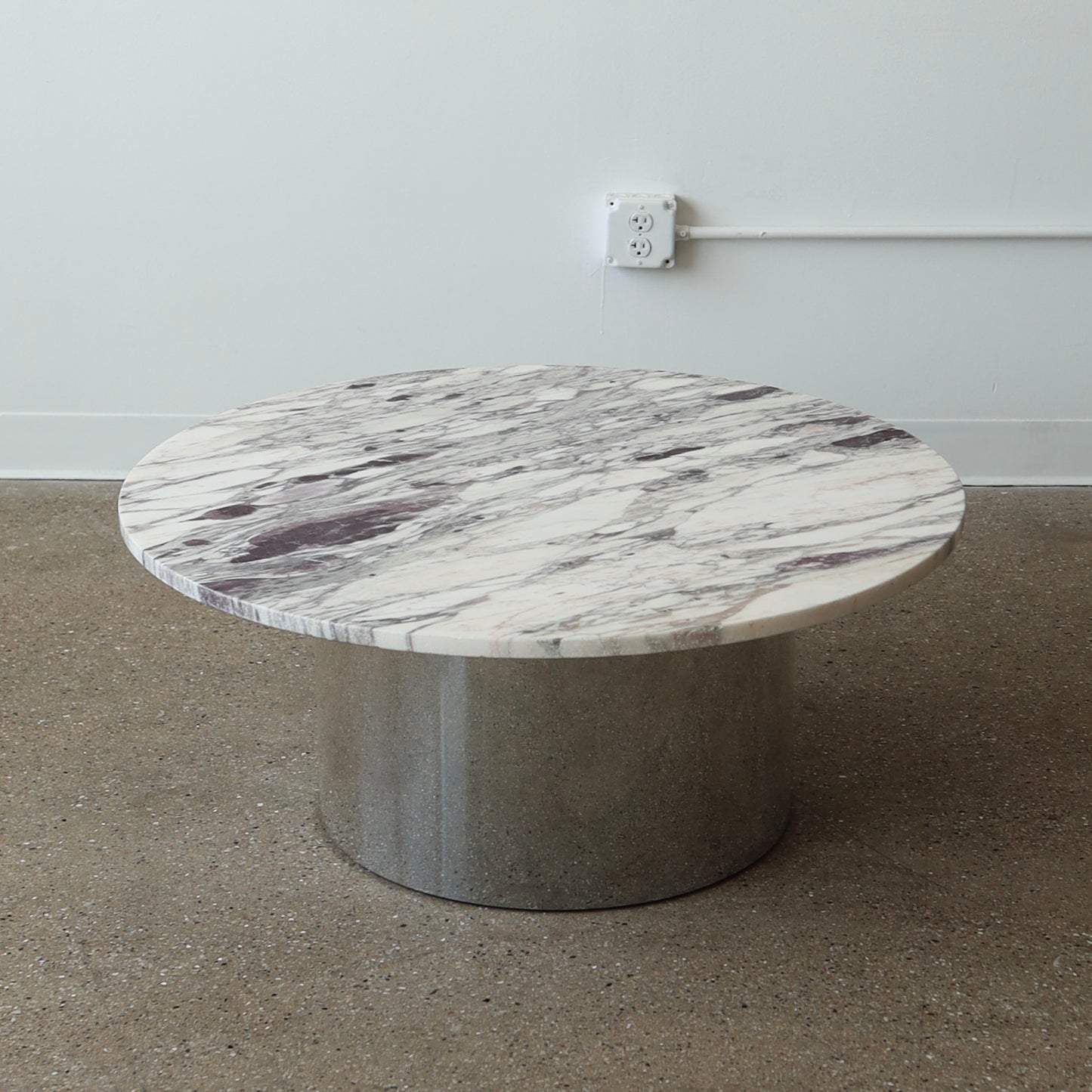 1970s Chrome & Marble Coffee Table