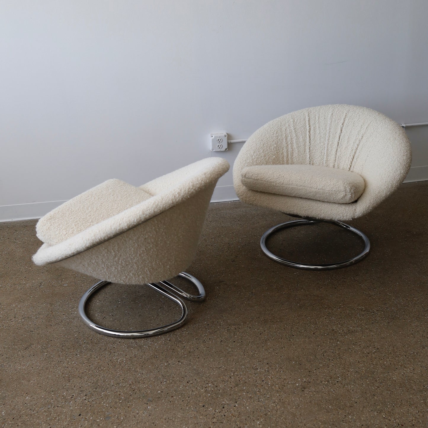 Chrome Chairs by Renato Zevi, a pair