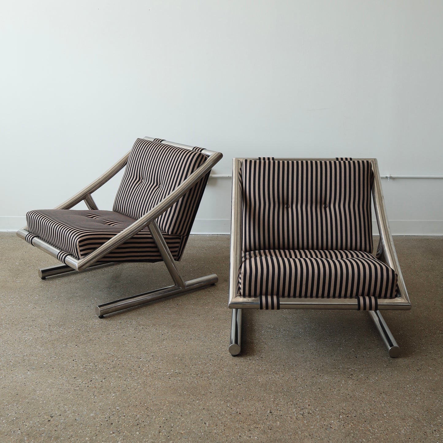 Plato Ginello Lounge Chairs, a pair