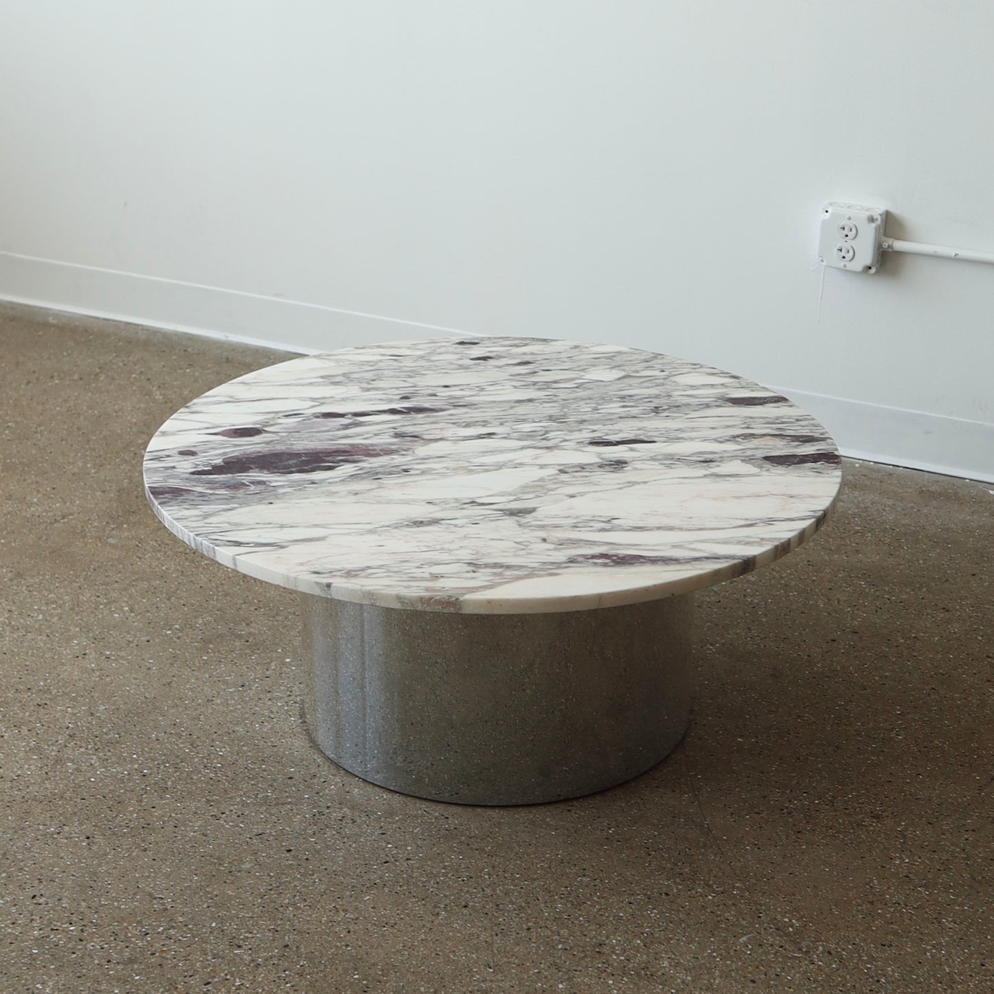 1970s Chrome & Marble Coffee Table
