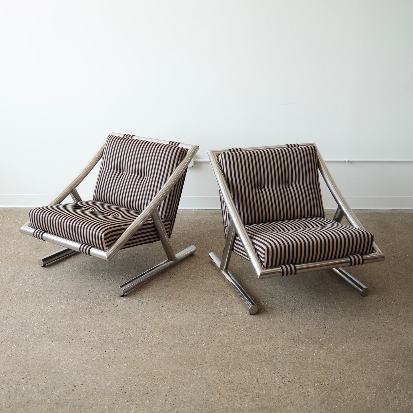 Plato Ginello Lounge Chairs, a pair