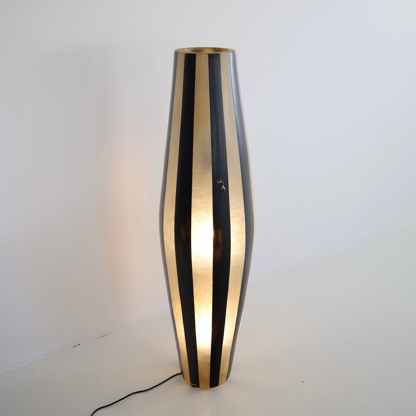 Vintage Striped Planter / Lamp #2
