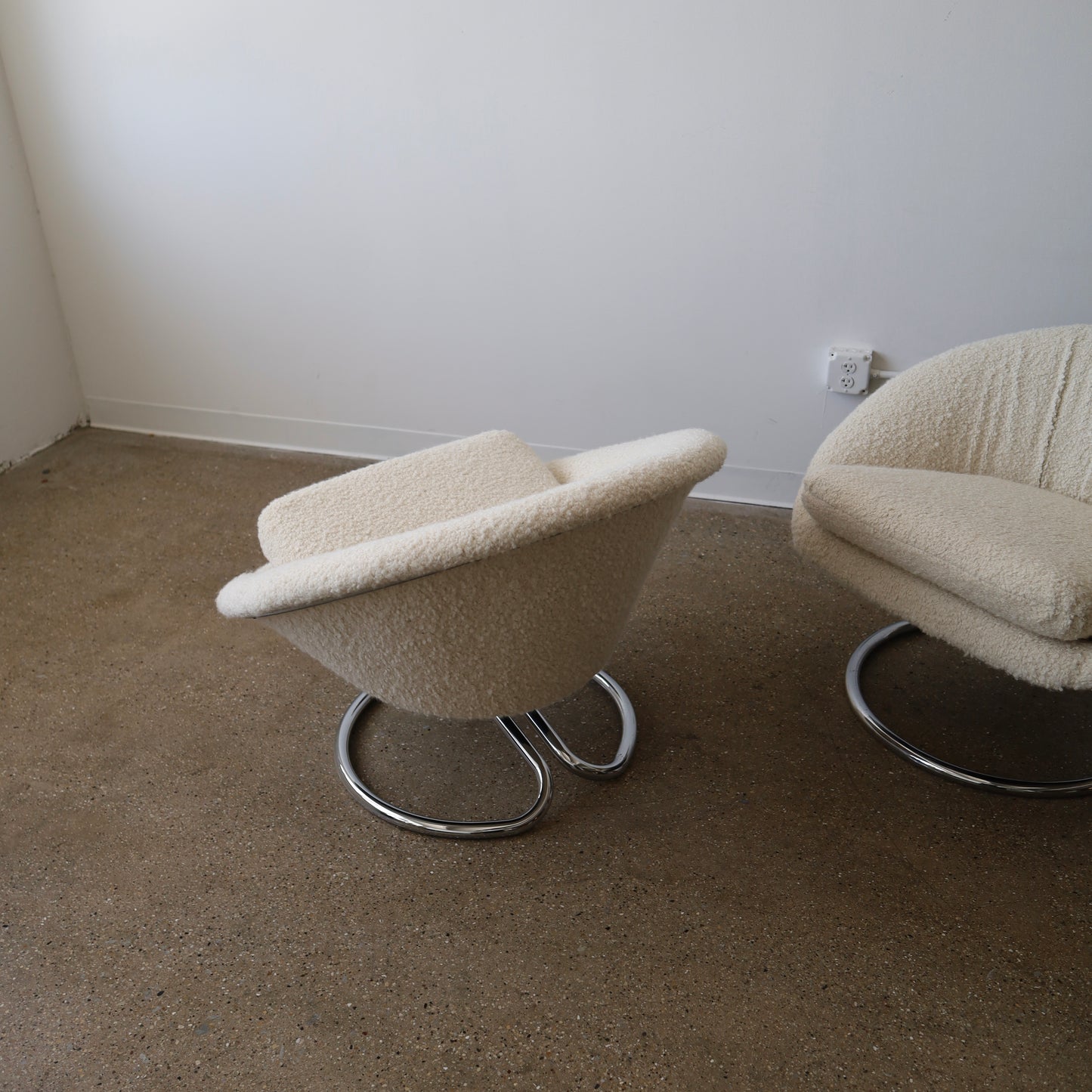 Chrome Chairs by Renato Zevi, a pair