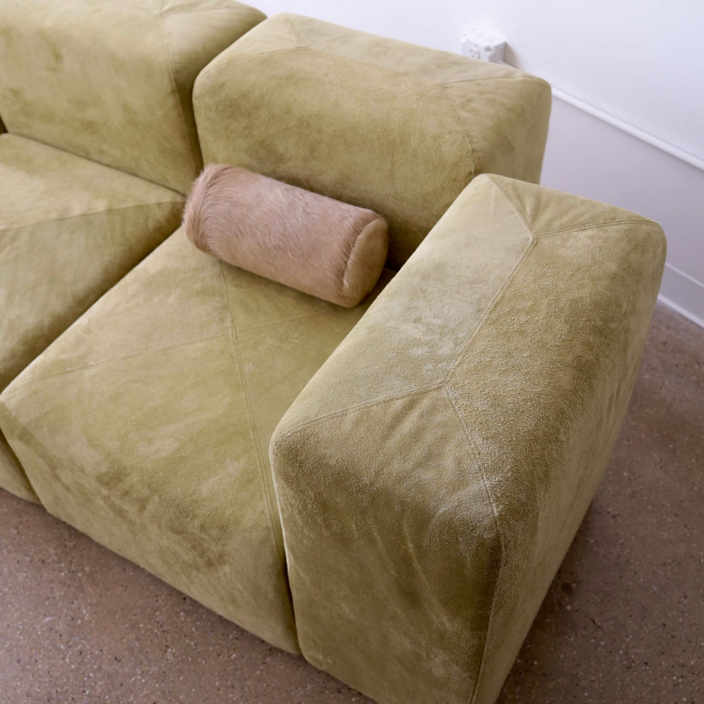 Giancarlo Piretti “Sistema 61” Sofa in Holly Hunt Suede