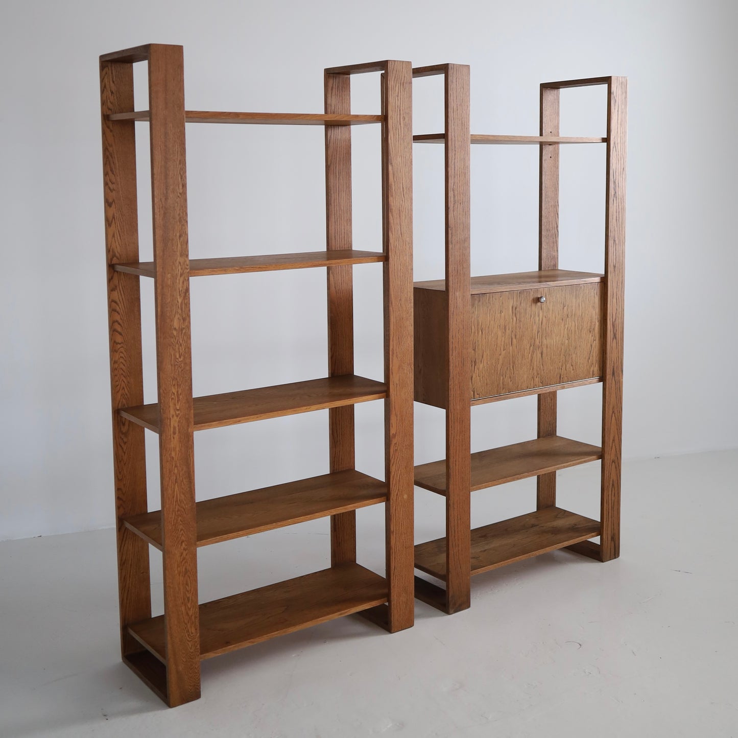 Lou Hodges Style Oak Shelves, a pair