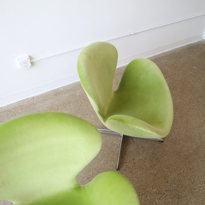 Early Arne Jacobsen “Swan” Chairs, a pair