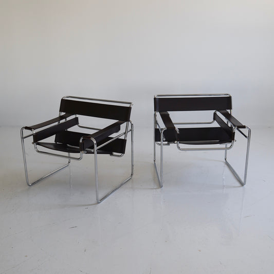 Wassily Chairs by Mies van der Rohe, a pair