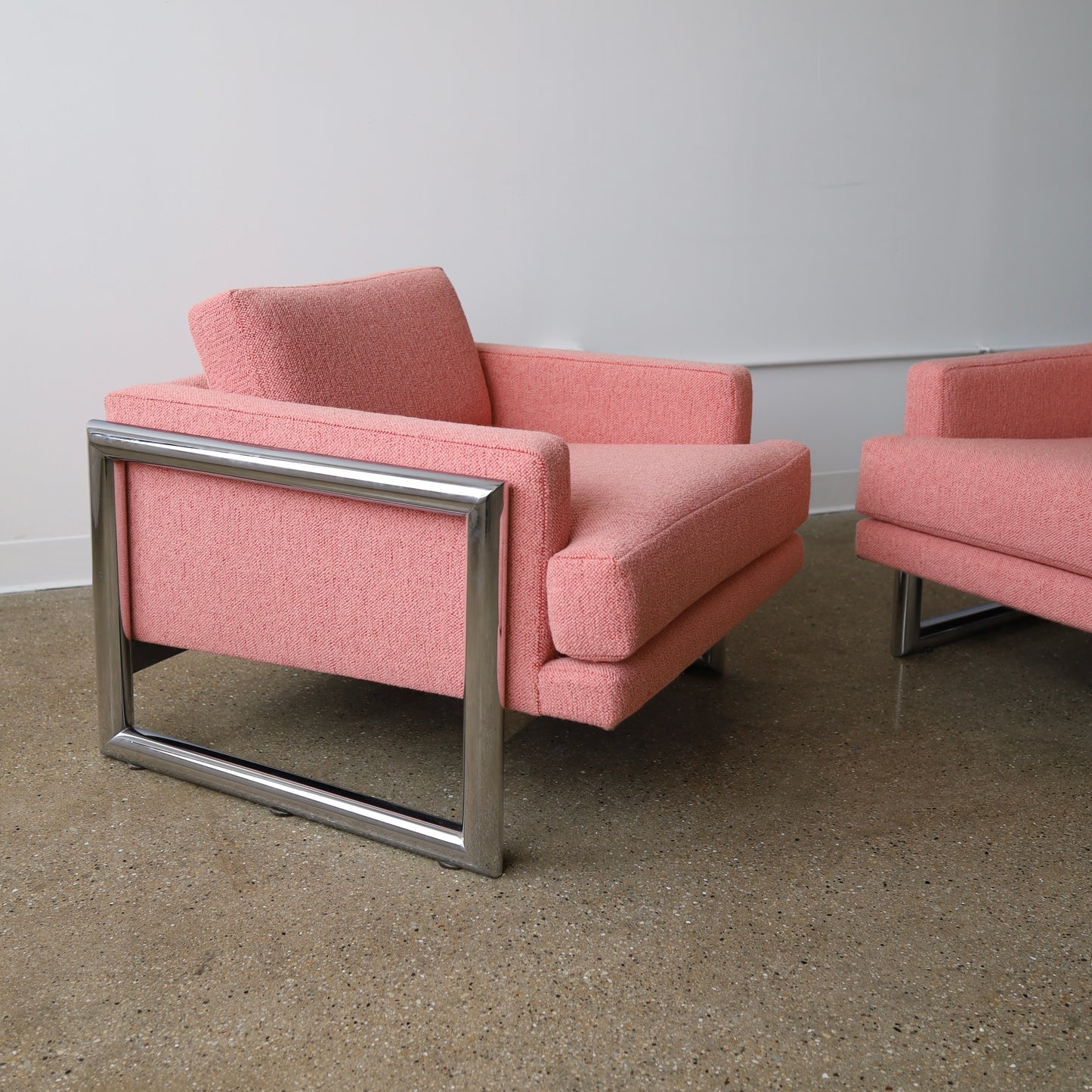 1970s Chrome-Legged Chairs, a pair