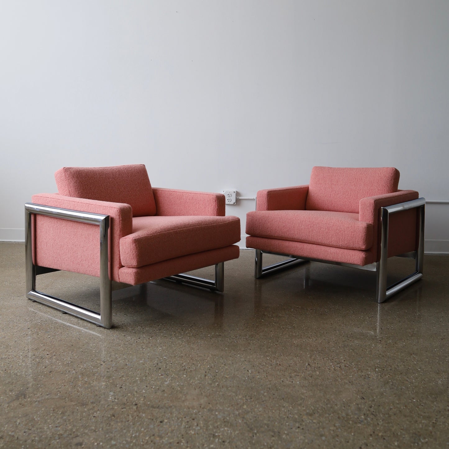 1970s Chrome-Legged Chairs, a pair