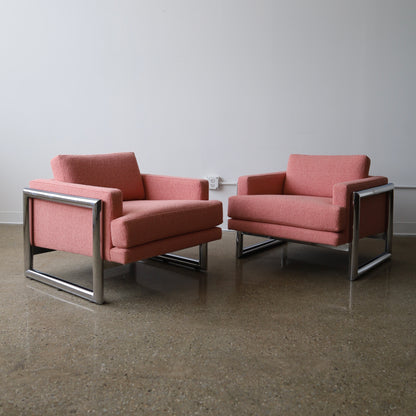 1970s Chrome-Legged Chairs, a pair