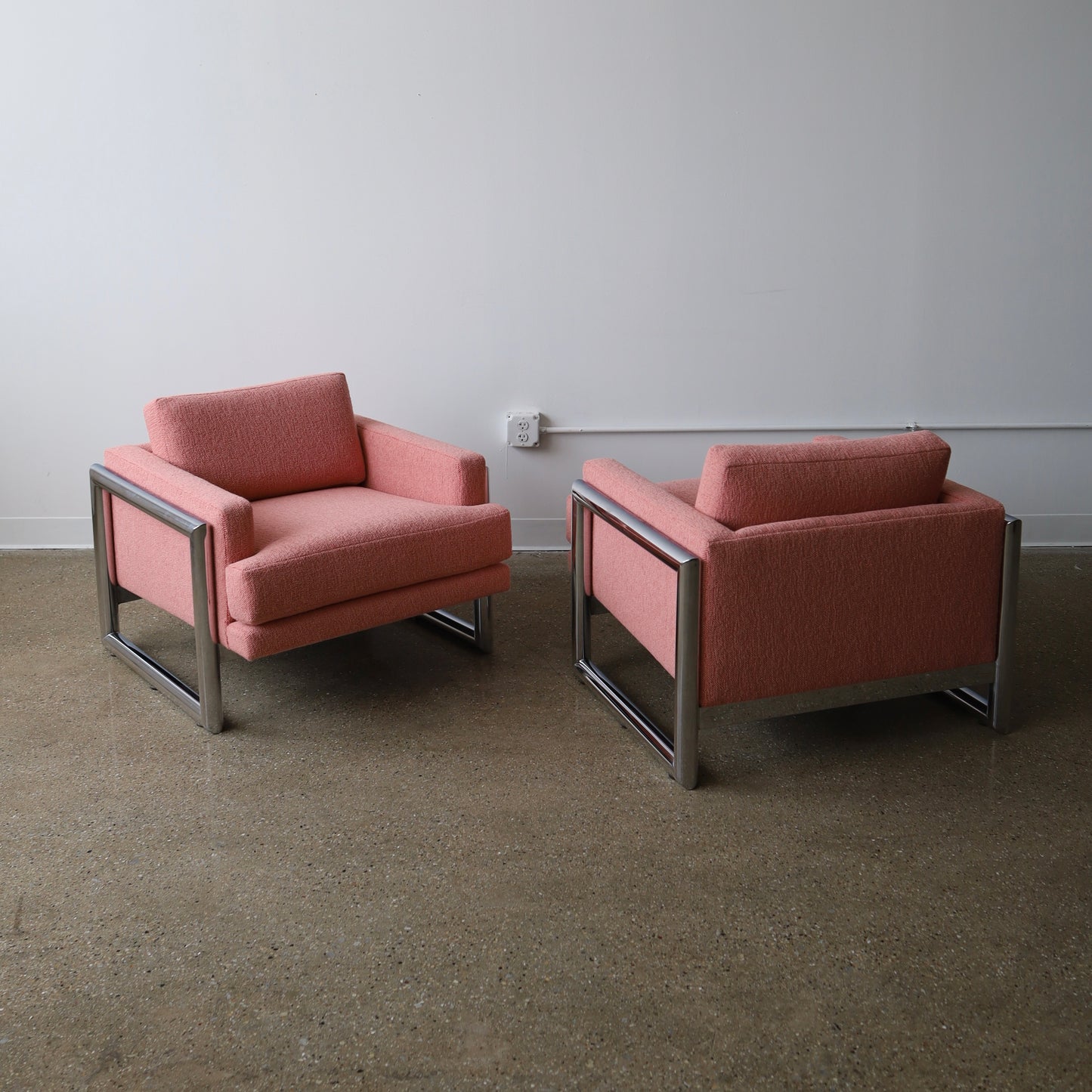 1970s Chrome-Legged Chairs, a pair