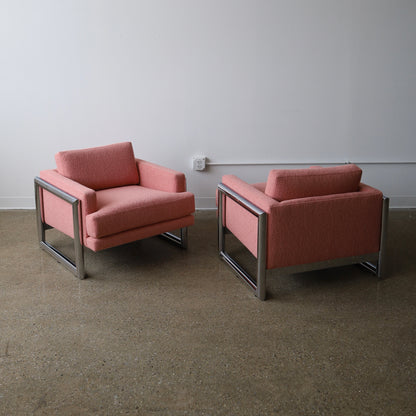 1970s Chrome-Legged Chairs, a pair