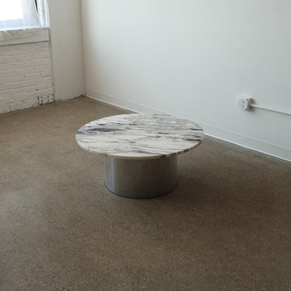1970s Chrome & Marble Coffee Table