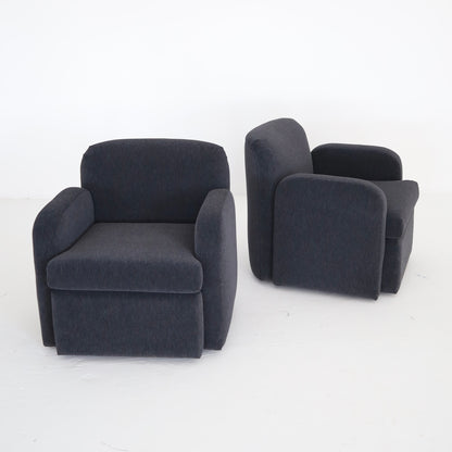 1980s Swivel Chairs by Preview in 100% Alpaca, a pair