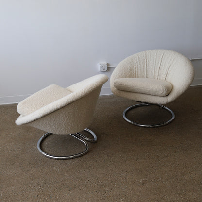 Chrome Chairs by Renato Zevi, a pair