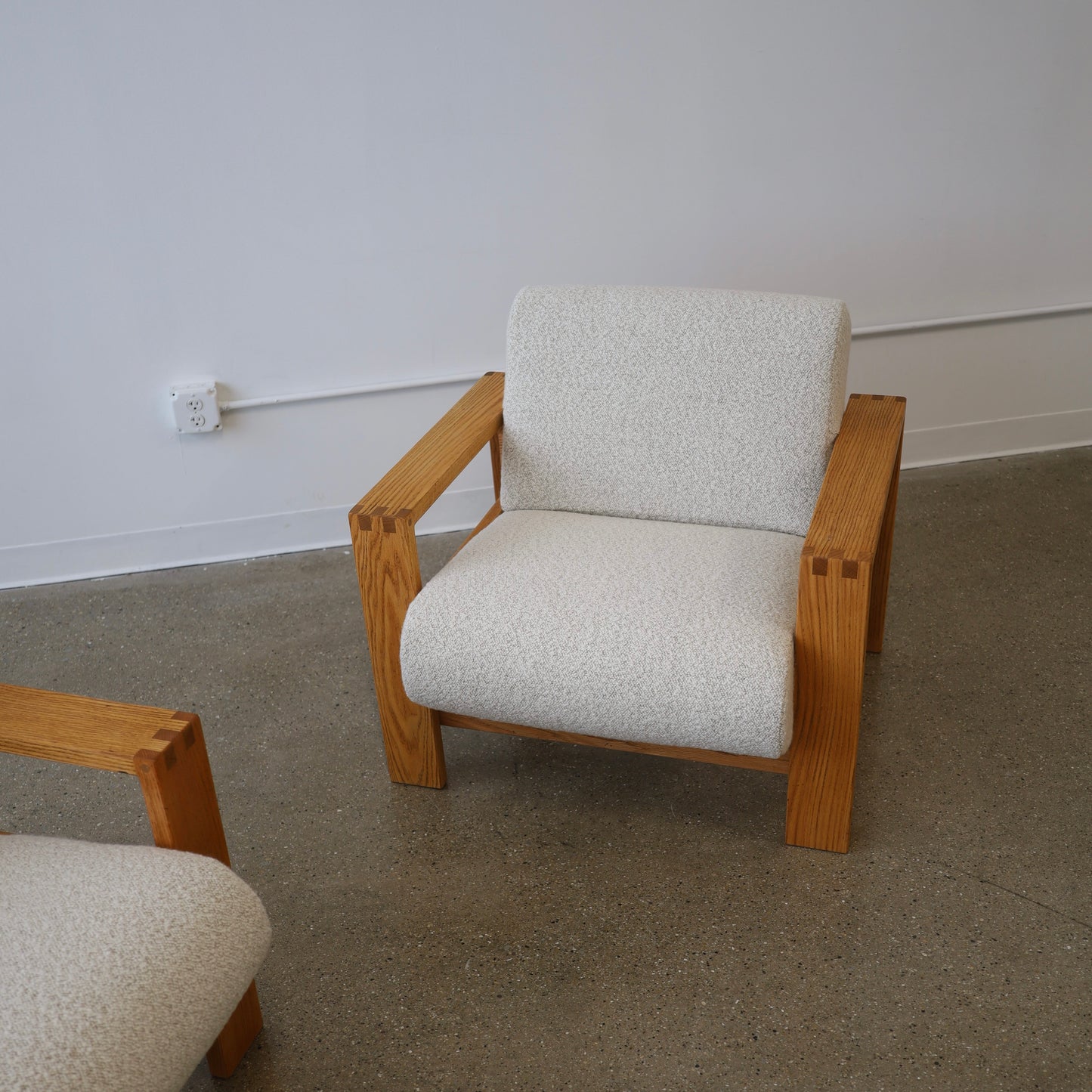 1970s Oak Lounge Chairs, a pair