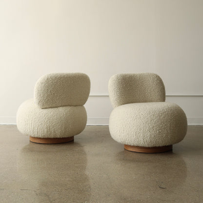 Steve Chase Swivel Poufs, a pair