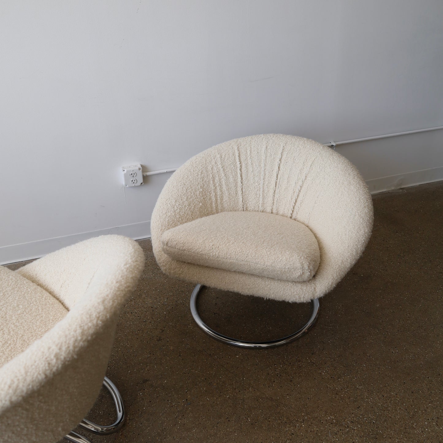 Chrome Chairs by Renato Zevi, a pair
