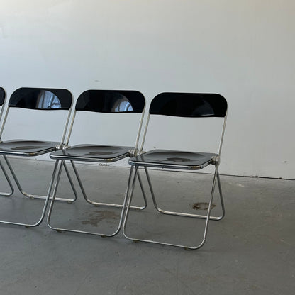 Rare Black Plia Chairs (Set of 4)