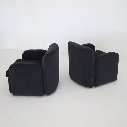 1980s Swivel Chairs by Preview in 100% Alpaca, a pair