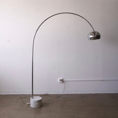 Arc Lamp w/ White Marble Base c. 1970s