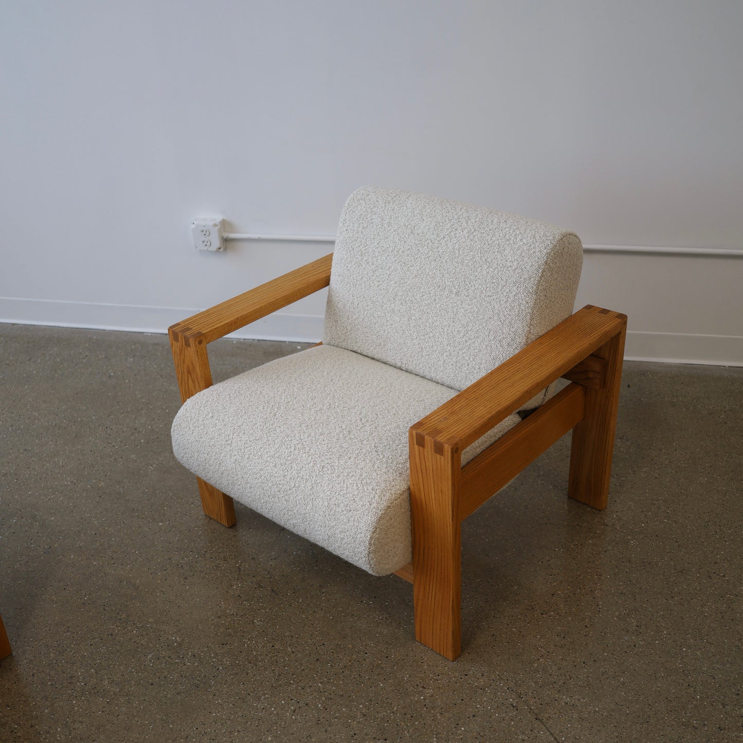 1970s Oak Lounge Chairs, a pair