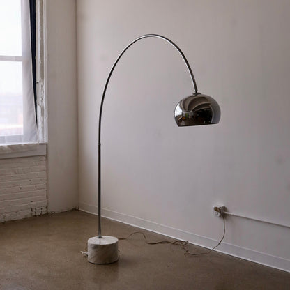 Arc Lamp w/ White Marble Base c. 1970s