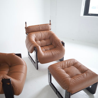 Percival Lafer MP-97 Chairs + Ottoman, a set