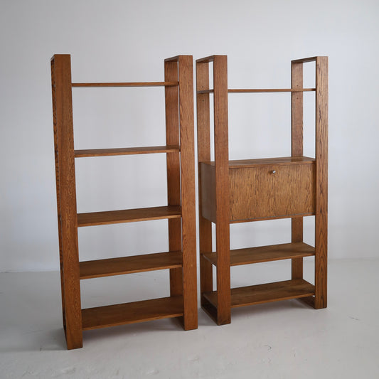 Lou Hodges Style Oak Shelves, a pair