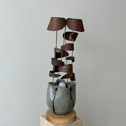 Studio-made Ceramic Brutalist Lamp