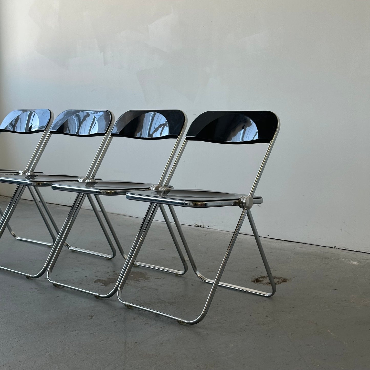 Rare Black Plia Chairs (Set of 4)