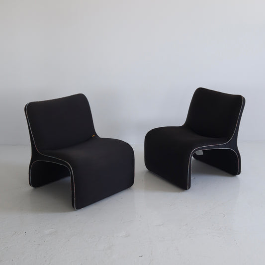 1980s Slipper Chairs by Preview, a pair