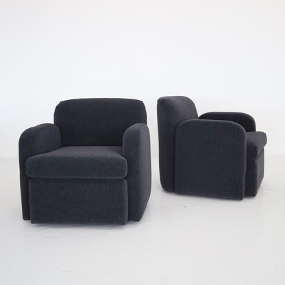 1980s Swivel Chairs by Preview in 100% Alpaca, a pair