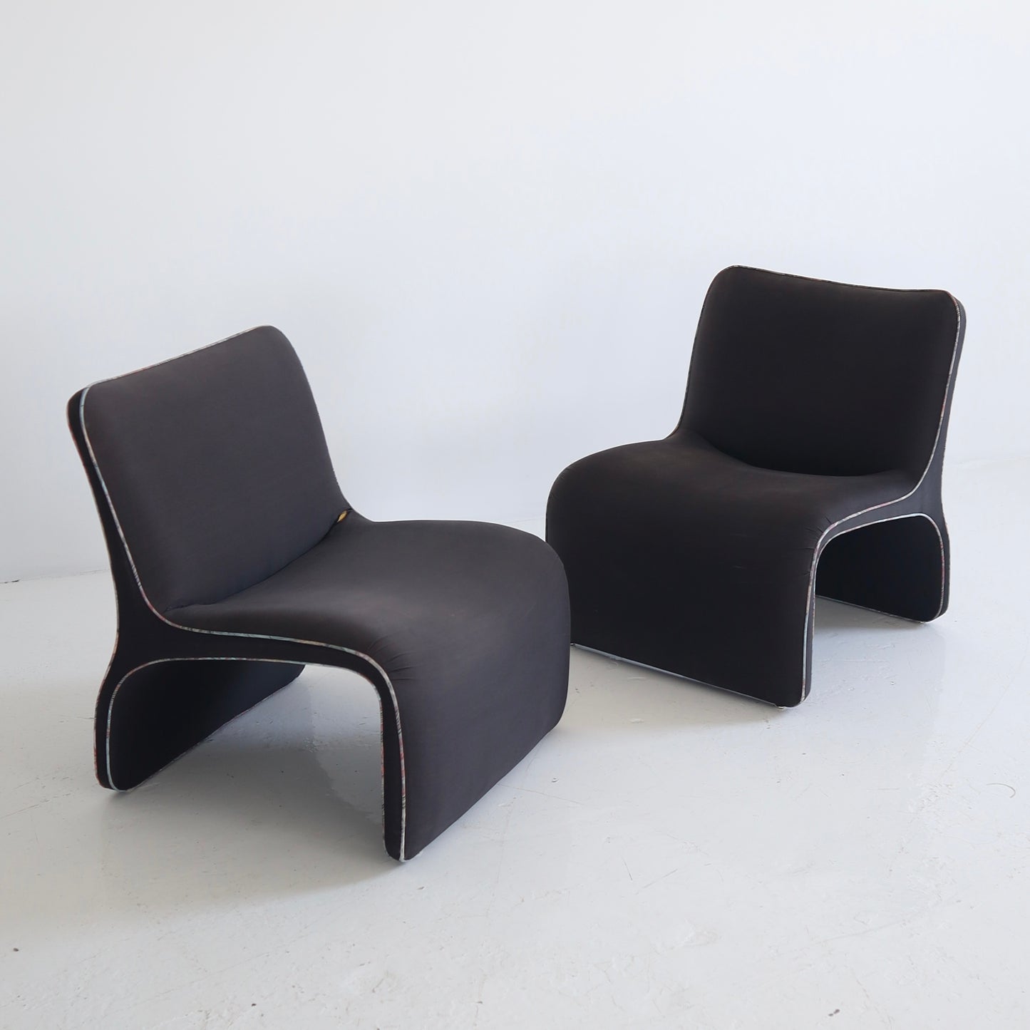 1980s Slipper Chairs by Preview, a pair