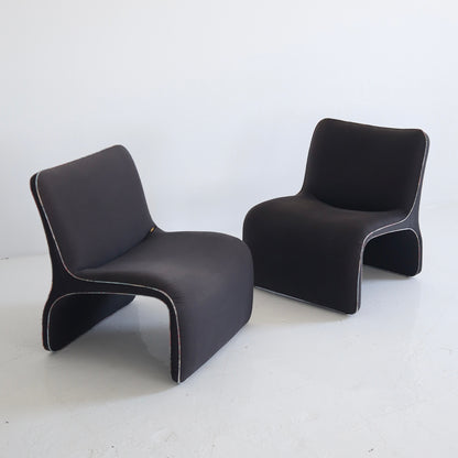 1980s Slipper Chairs by Preview, a pair