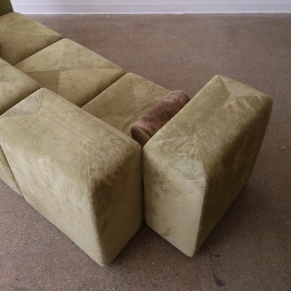 Giancarlo Piretti “Sistema 61” Sofa in Holly Hunt Suede