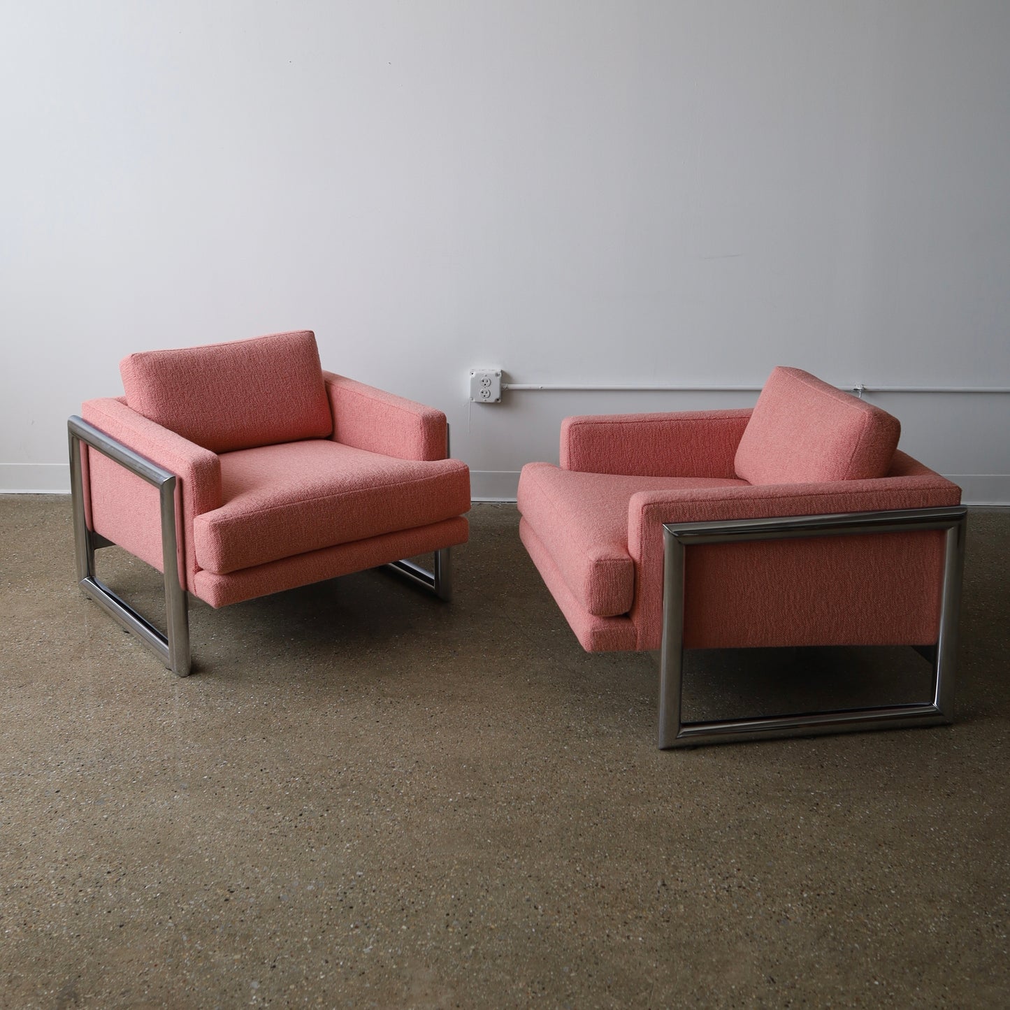 1970s Chrome-Legged Chairs, a pair