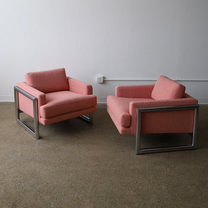 1970s Chrome-Legged Chairs, a pair