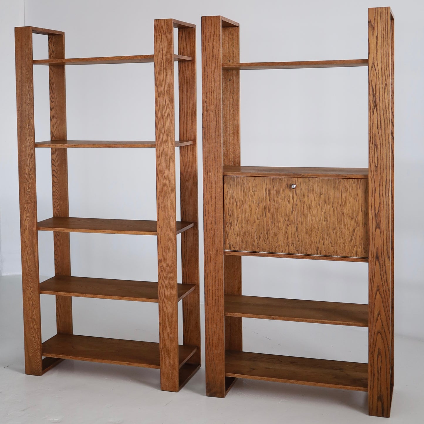 Lou Hodges Style Oak Shelves, a pair