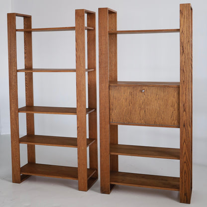 Lou Hodges Style Oak Shelves, a pair