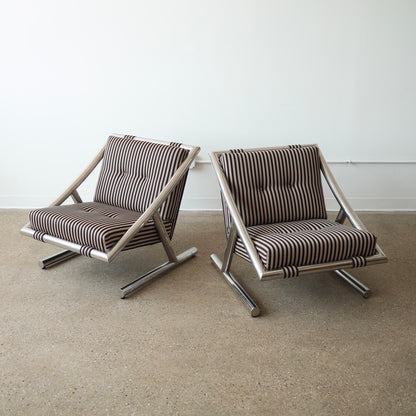 Plato Ginello Lounge Chairs, a pair