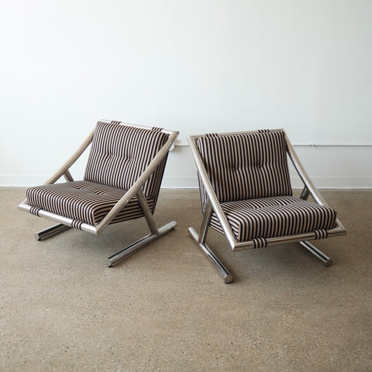 Plato Ginello Lounge Chairs, a pair