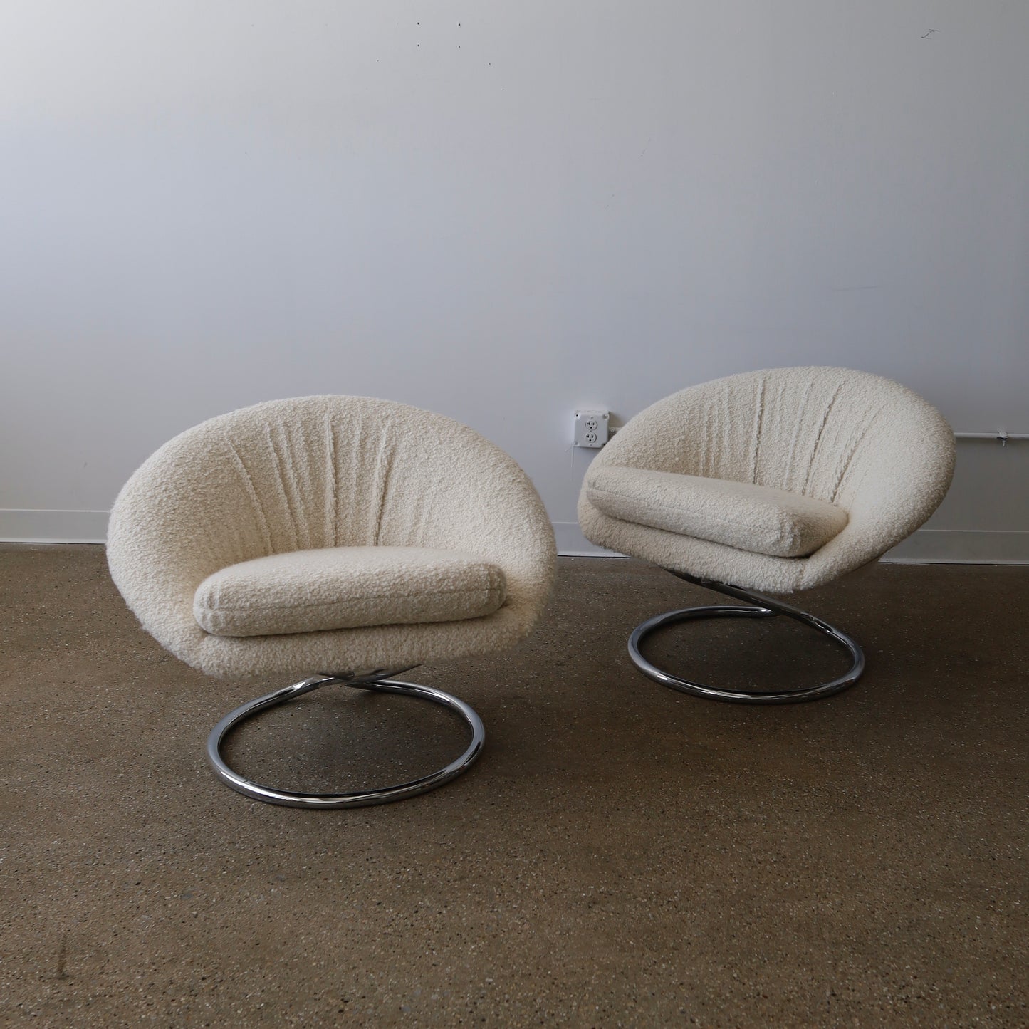 Chrome Chairs by Renato Zevi, a pair