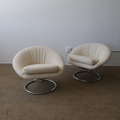 Chrome Chairs by Renato Zevi, a pair