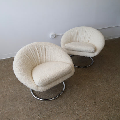Chrome Chairs by Renato Zevi, a pair