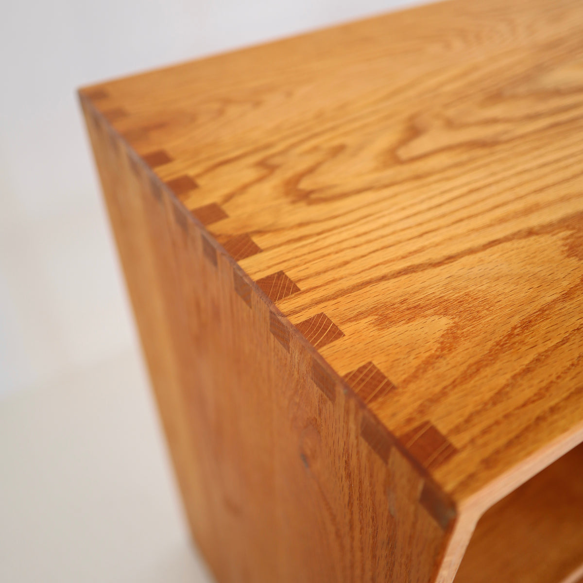 Solid Oak Record Console