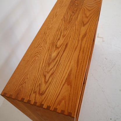 Solid Oak Record Console
